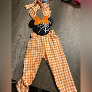 Halloween mini mouse overalls